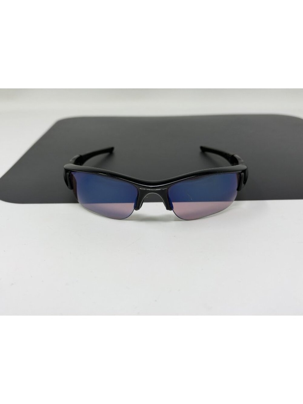 Oakley Flak Jacket 1.0 XLJ Polished Black White Oakley Icons Lenses Some Scratch